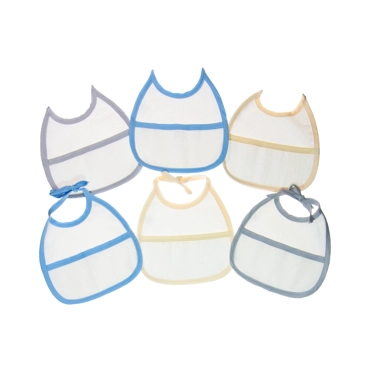 1124BB01 6 BABEROS LISOS REDONDO